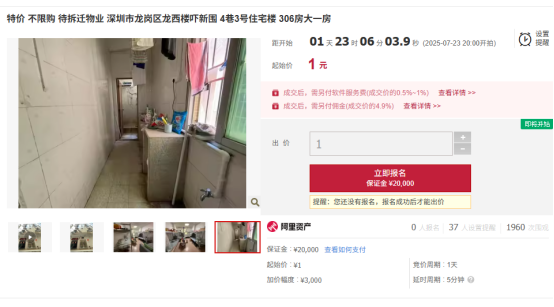 深圳 “1元起拍”法拍房再现！